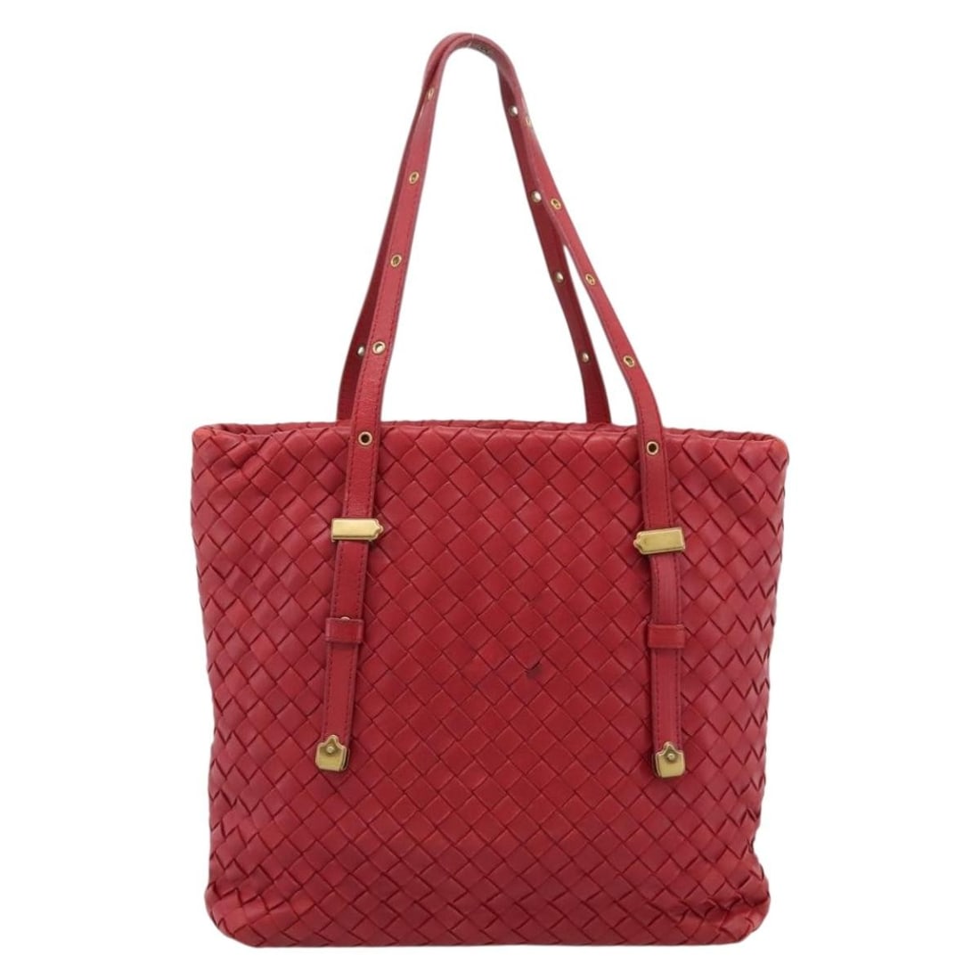 Bottega Veneta Belted Tote red intrecciato leather handbag: Bottega Veneta Belted Tote red intrecciato leather handbag Bottega Veneta Belted Tote in red intrecciato nappa leather. This women's handbag is made in Italy and features the brand's signature woven d