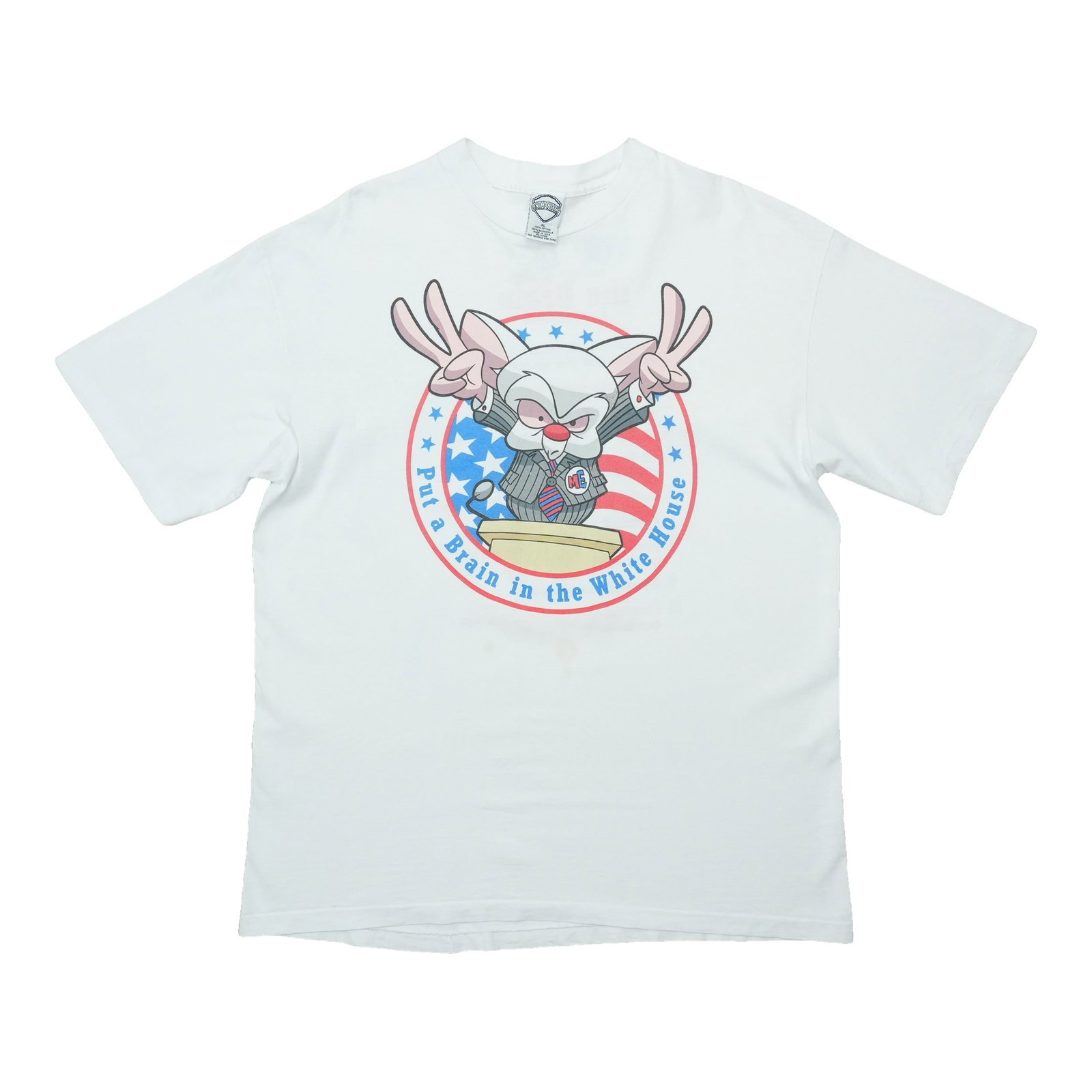 Vintage 1990s Pinky and the Brain President T Shirt XL: Vintage 1990s Pinky and the Brain President T Shirt XL Authentic original vintage 1990s Pinky And The Brain For President shirt. This rare tee is a true vintage piece, not a modern reproduction. Sizes