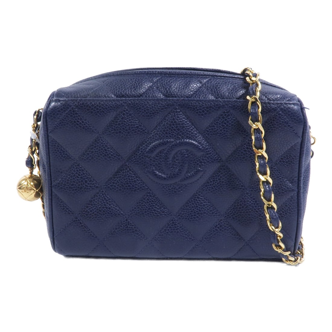CHANEL CC Vintage Camera Shoulder Bag Navy Calfskin GHW: CHANEL CC Vintage Camera Shoulder Bag Navy Calfskin GHW Vintage Chanel CC camera shoulder bag in navy calfskin leather. This women's shoulder bag features a compact structured silhouette with interior