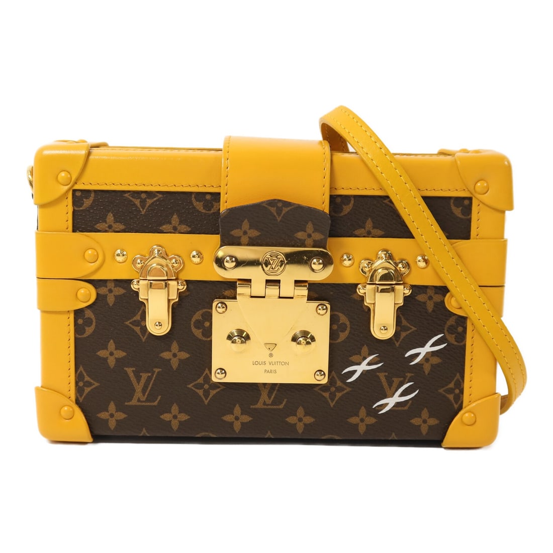 Louis Vuitton Petite Malle Monogram Shoulder Bag M44199 Brown Orange: Louis Vuitton Petite Malle Monogram Shoulder Bag M44199 Brown Orange Louis Vuitton Petite Malle shoulder bag, model M44199, in Brown/Orange. It is made with Monogram and PVC coated canvas, and comes w