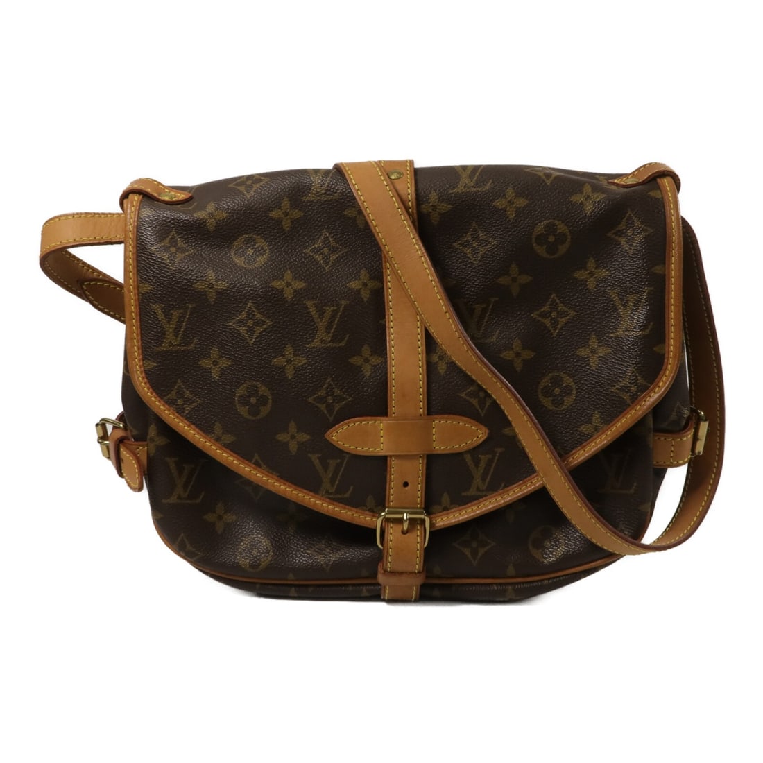 Louis Vuitton Saumur 30 Monogram Shoulder Bag M42256 Brown: Louis Vuitton Saumur 30 Monogram Shoulder Bag M42256 Brown Louis Vuitton Saumur 30 shoulder bag in brown Monogram and PVC coated canvas. This women's regular-size bag is made in France and features on
