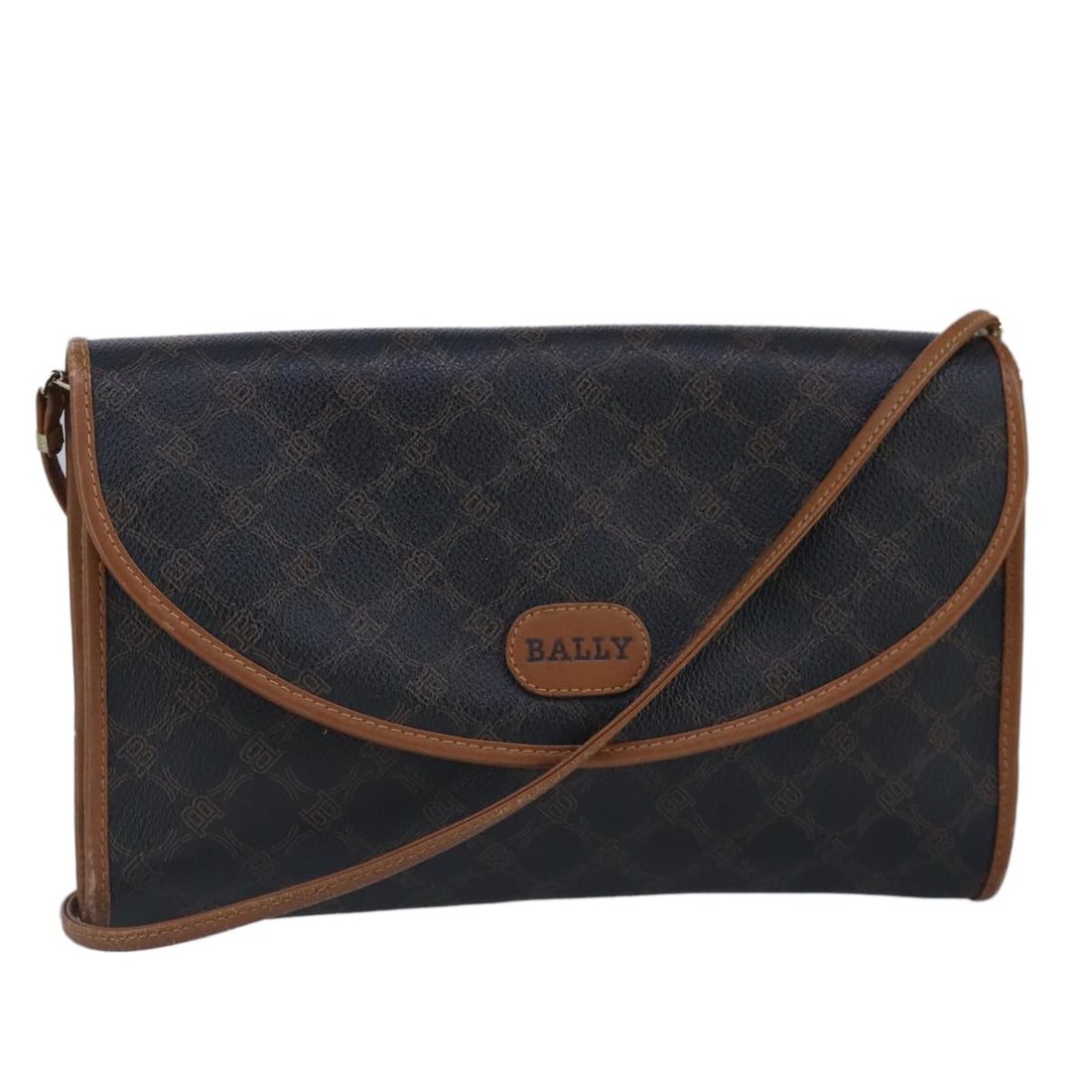 Bally Vintage Black Leather Shoulder Bag Italy (1 of 18)