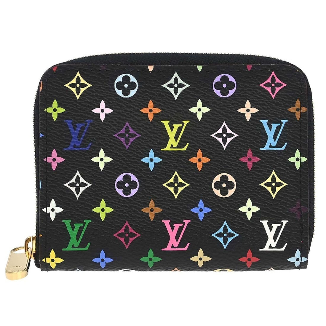 Louis Vuitton M93740 Zippy Coin Purse in Black Multicolor Canvas: Louis Vuitton M93740 Zippy Coin Purse in Black Multicolor Canvas Louis Vuitton zippy coin purse wallet in black Monogram Multicolor canvas with leather trim. This women's coin purse features a compact