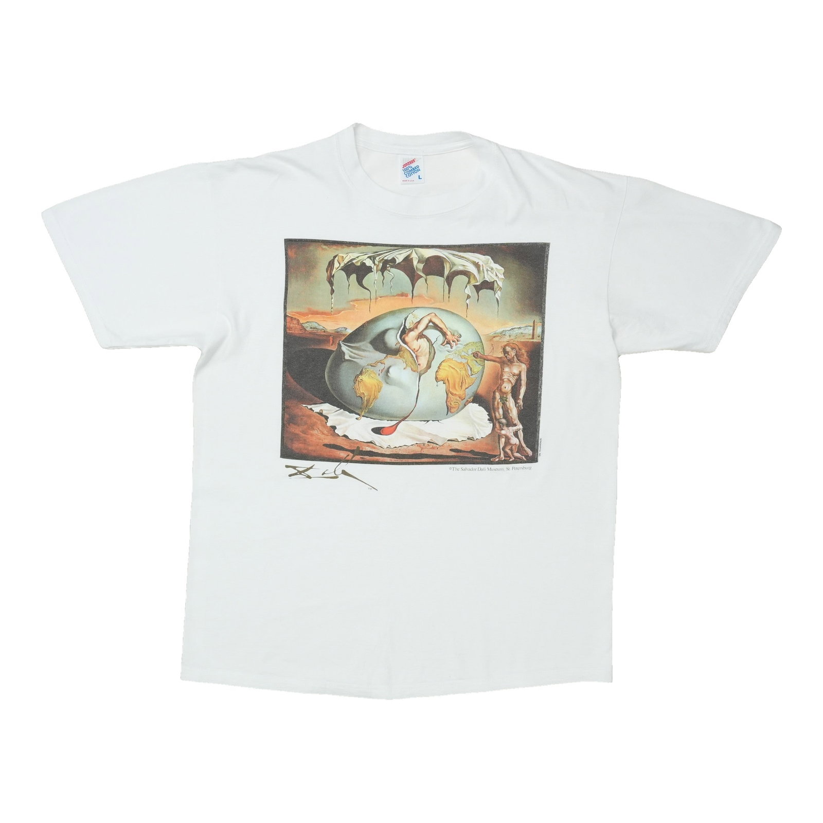 Salvador Dali Geopoliticus Child Vintage 1990s Cotton T Shirt (1 of 5)