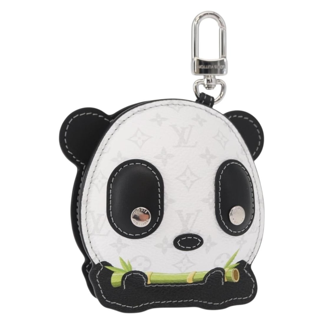 Louis Vuitton M03397 Monogram Canvas Panda Bag Charm White Black: Louis Vuitton M03397 Monogram Canvas Panda Bag Charm White Black Louis Vuitton Monogram Panda bag charm in monogram, white, and black monogram canvas. Made in Italy, this women's charm includes the du