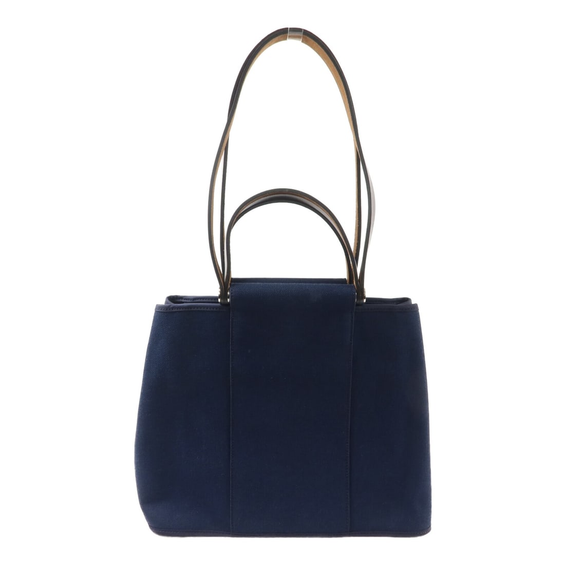 Hermes Cabag PM canvas 2 way shoulder bag Bleu Indigo PHW: Hermes Cabag PM canvas 2 way shoulder bag Bleu Indigo PHW Hermes Cabag PM 2-way shoulder bag in canvas with Bleu Indigo and navy coloring. Made in France, this bag features a structured everyday desig