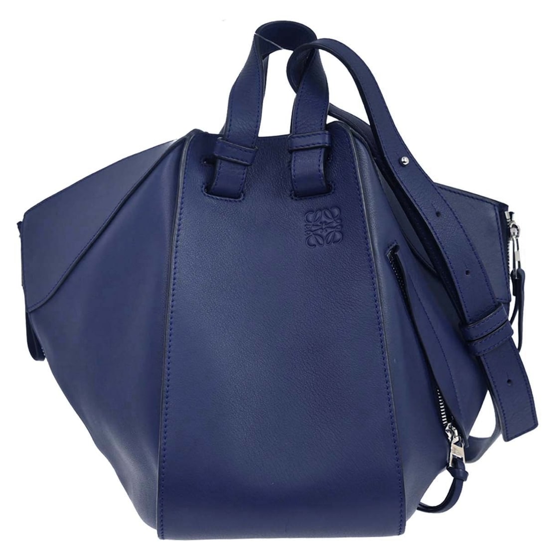Loewe Hammock Medium Navy Leather 2way Tote Bag (1 of 15)