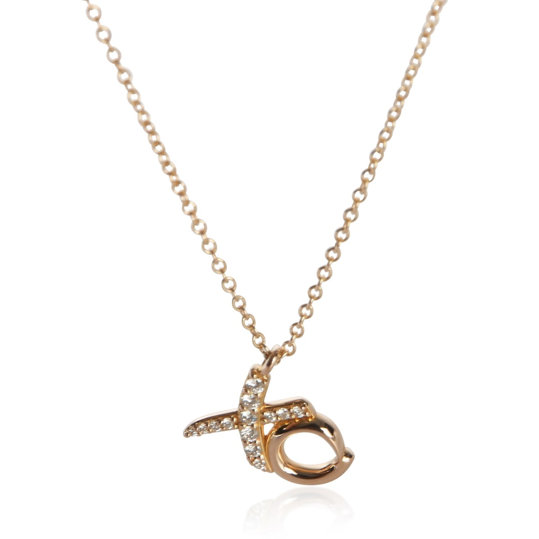 Tiffany & Co. Paloma Picasso XO 18k Rose Gold Diamond Pendant (1 of 4)