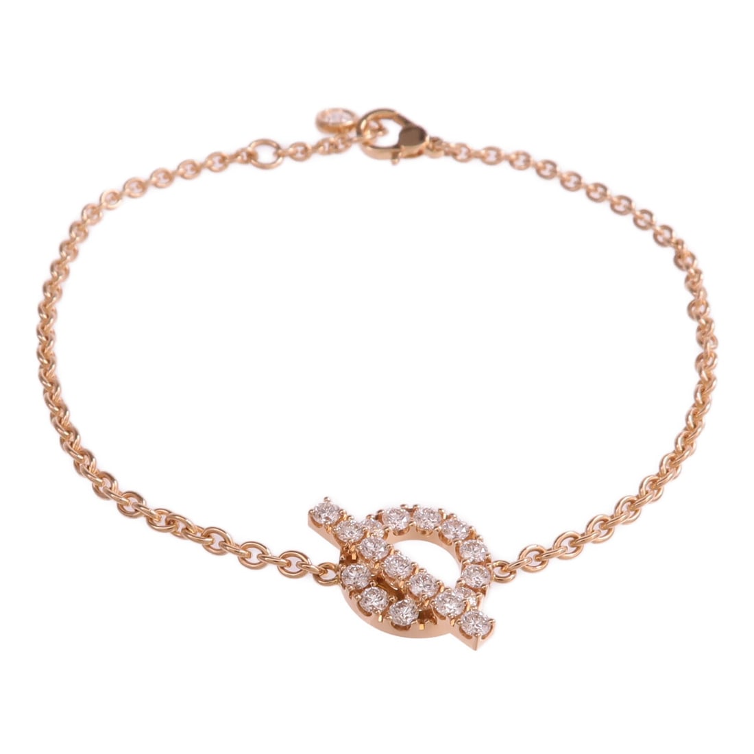 Hermes Finesse 18K Rose Gold Diamond Bracelet (1 of 10)
