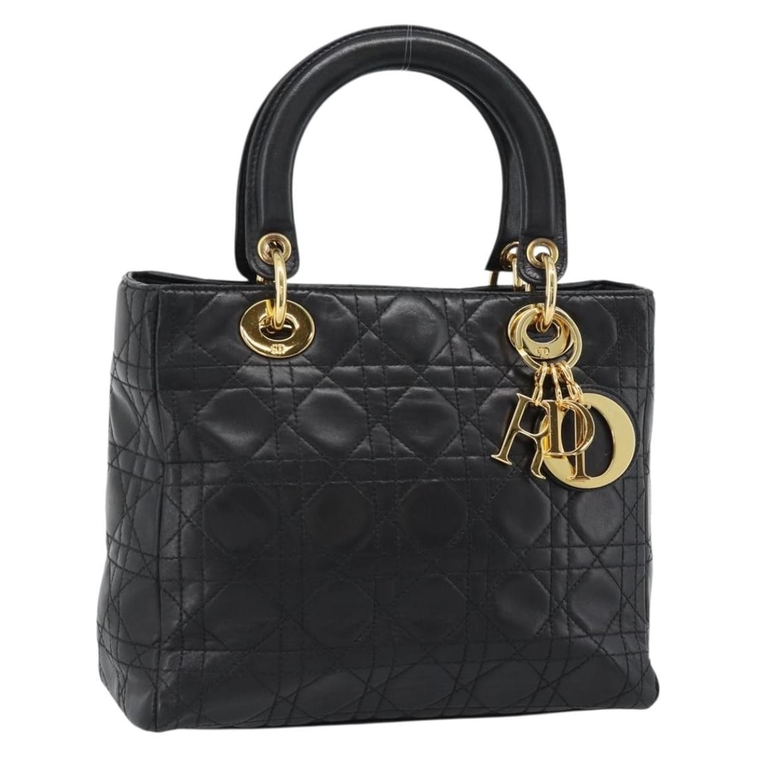 Christian Dior Lady Dior lambskin handbag black with charm (1 of 18)