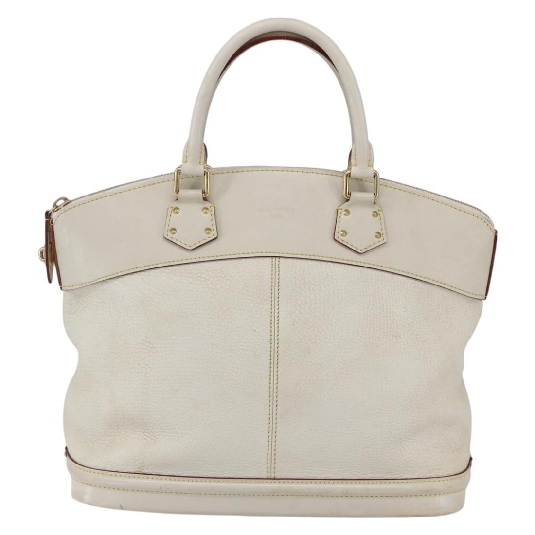Louis Vuitton Suhali Lockit White Leather Handbag: Louis Vuitton Suhali Lockit White Leather Handbag This Louis Vuitton Suhali Lockit handbag is crafted from white leather and designed for women. The bag features metal fittings and provides ample spac