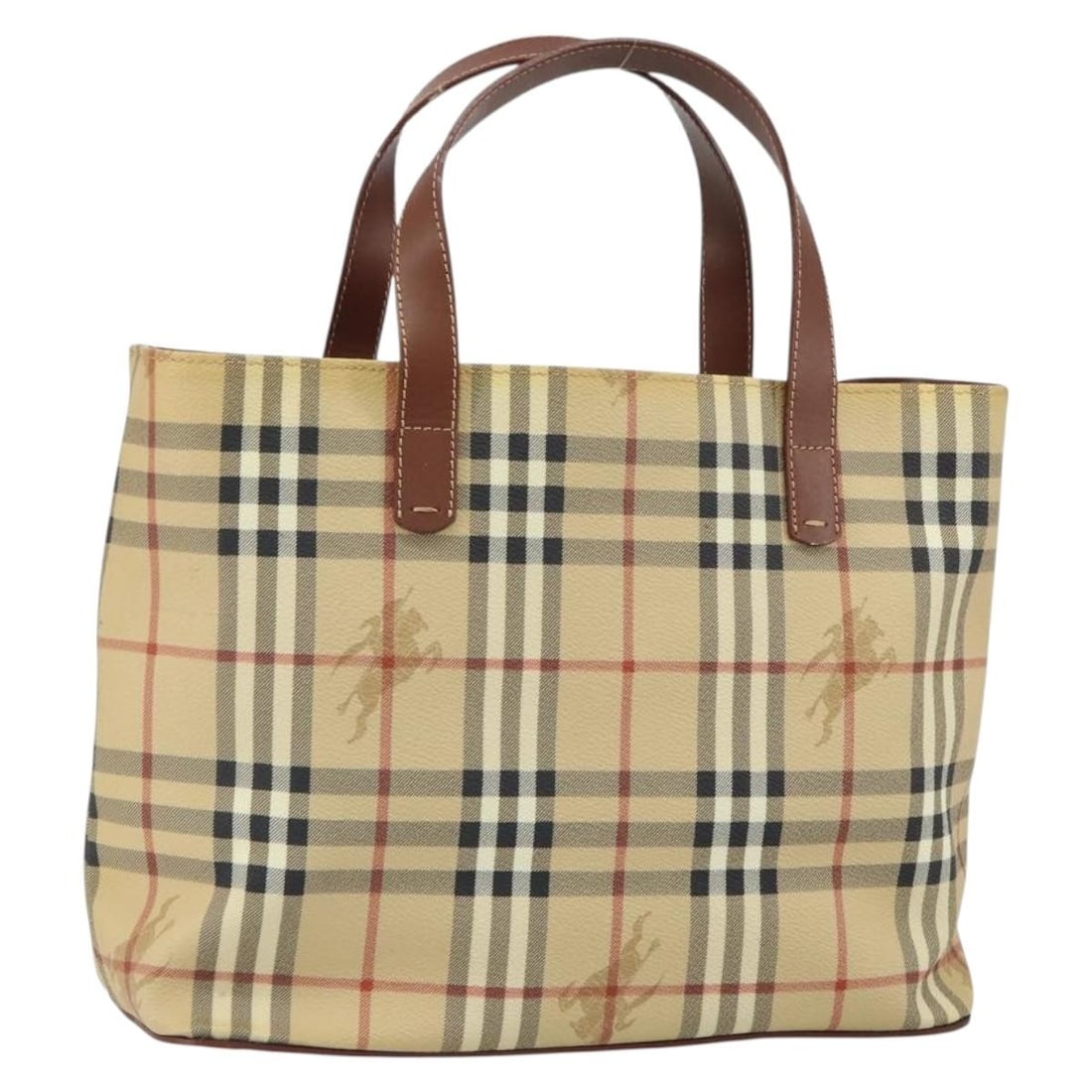 Burberry Nova Check PVC Leather Handbag Beige Gold Tone (1 of 18)