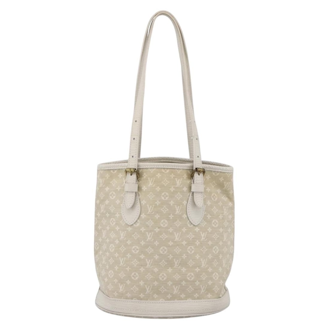 Louis Vuitton Mini Lin Petit Bucket Beige Canvas Shoulder Bag France: Louis Vuitton Mini Lin Petit Bucket Beige Canvas Shoulder Bag France This Louis Vuitton Petit Bucket Bag in beige is crafted from durable canvas and designed for women. It features a spacious interior