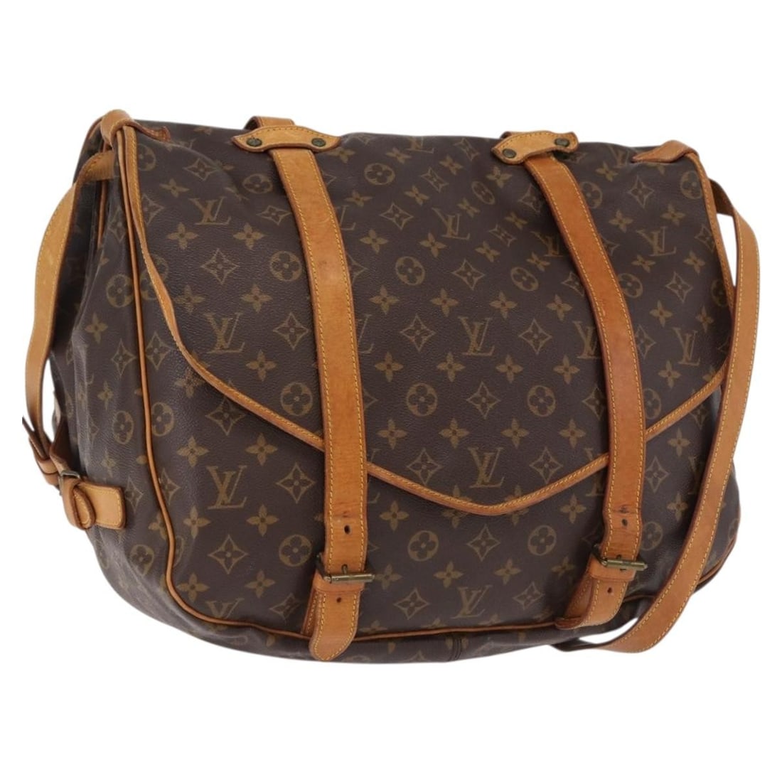 Louis Vuitton M42252 Saumur 43 Monogram Canvas Shoulder Bag: Louis Vuitton M42252 Saumur 43 Monogram Canvas Shoulder Bag Louis Vuitton Saumur 43 shoulder bag in Monogram Canvas, made in France. This women's bag features the Monogram colorway and measures approx