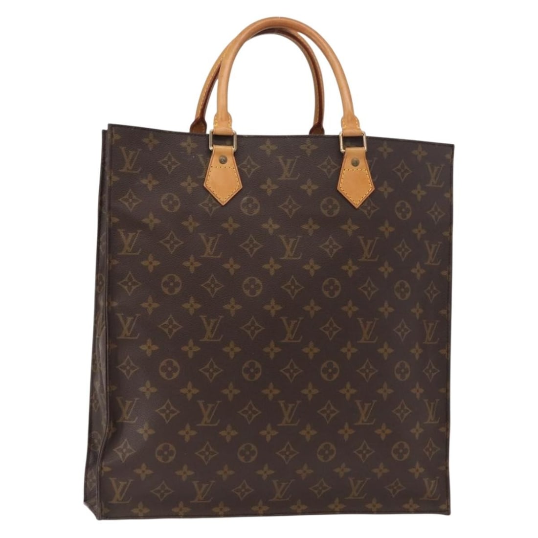 LOUIS VUITTON Monogram Sac Plat Hand Bag M51140 Authenticated: LOUIS VUITTON Monogram Sac Plat Hand Bag M51140 Authenticated This authentic LOUIS VUITTON Monogram Sac Plat Hand Bag (M51140) showcases the iconic monogram canvas exterior, embodying the timeless ele
