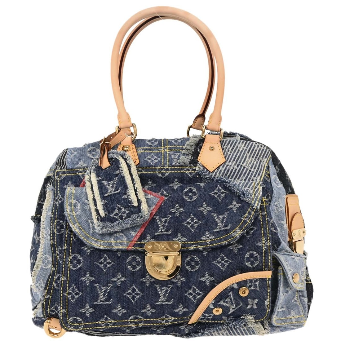 Louis Vuitton Louis Bowly Large Blue Monogram Denim Zip Handbag M95376 (1 of 10)