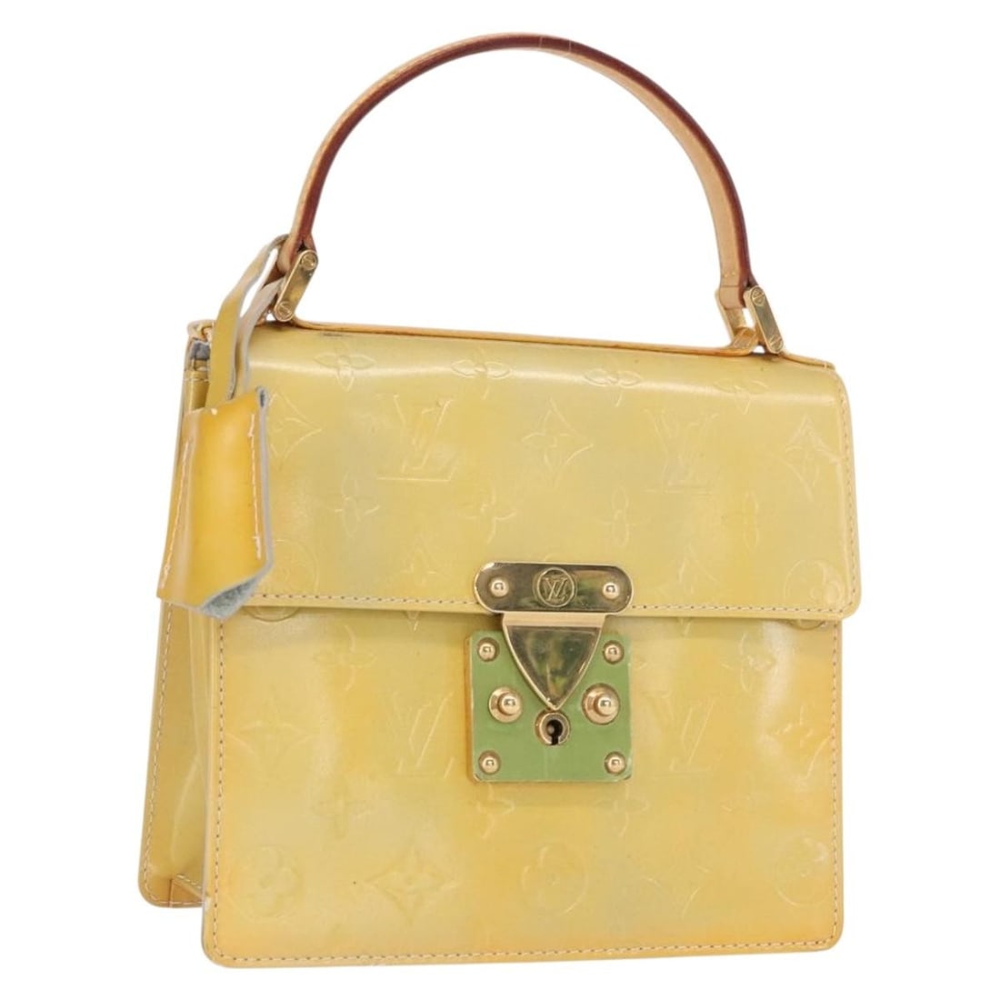 Louis Vuitton Spring Street Gris Vernis Patent Leather Handbag M91029: Louis Vuitton Spring Street Gris Vernis Patent Leather Handbag M91029 Louis Vuitton Spring Street handbag in Monogram Vernis patent leather with a Gris finish. This women's handbag includes 2 keys and