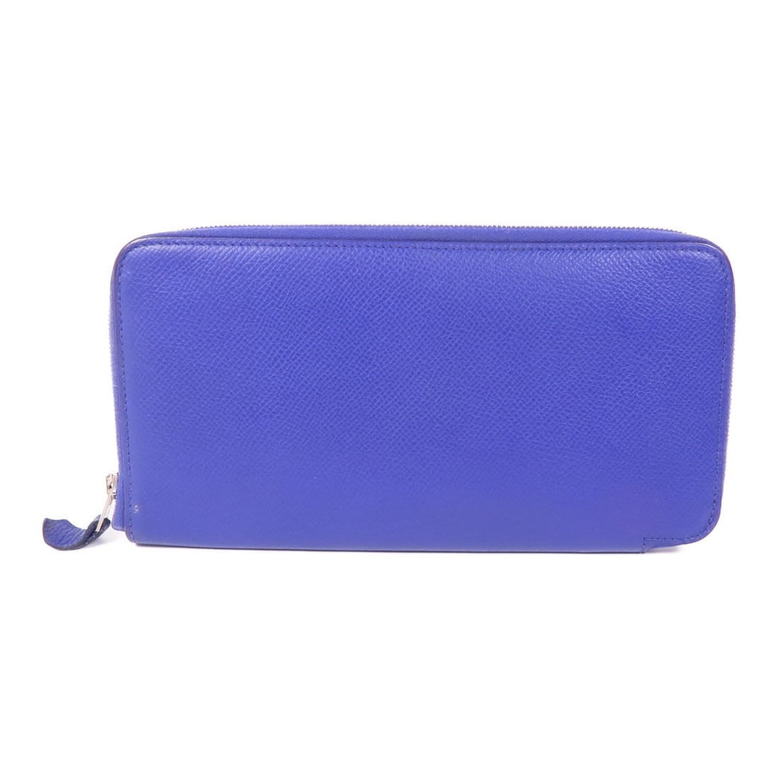 Hermes Silk In Epsom Calfskin Wallet Bleu Electrique PHW: Hermes Silk In Epsom Calfskin Wallet Bleu Electrique PHW Hermes Silk In long wallet in Veau Epsom leather with silk lining in Bleu Electrique. This women's wallet features a zip-around design with org