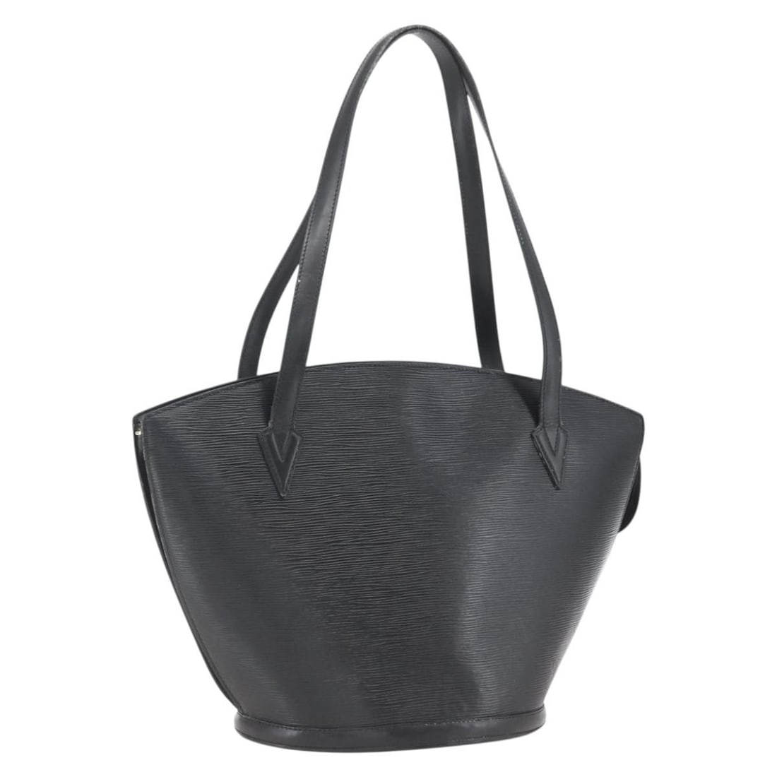 Louis Vuitton Saint Jacques Epi Leather Black Shoulder Bag M52262 France: Louis Vuitton Saint Jacques Epi Leather Black Shoulder Bag M52262 France This is a Louis Vuitton Epi Saint Jacques Shopping Bag in black Epi leather. The bag features a structured silhouette with dual