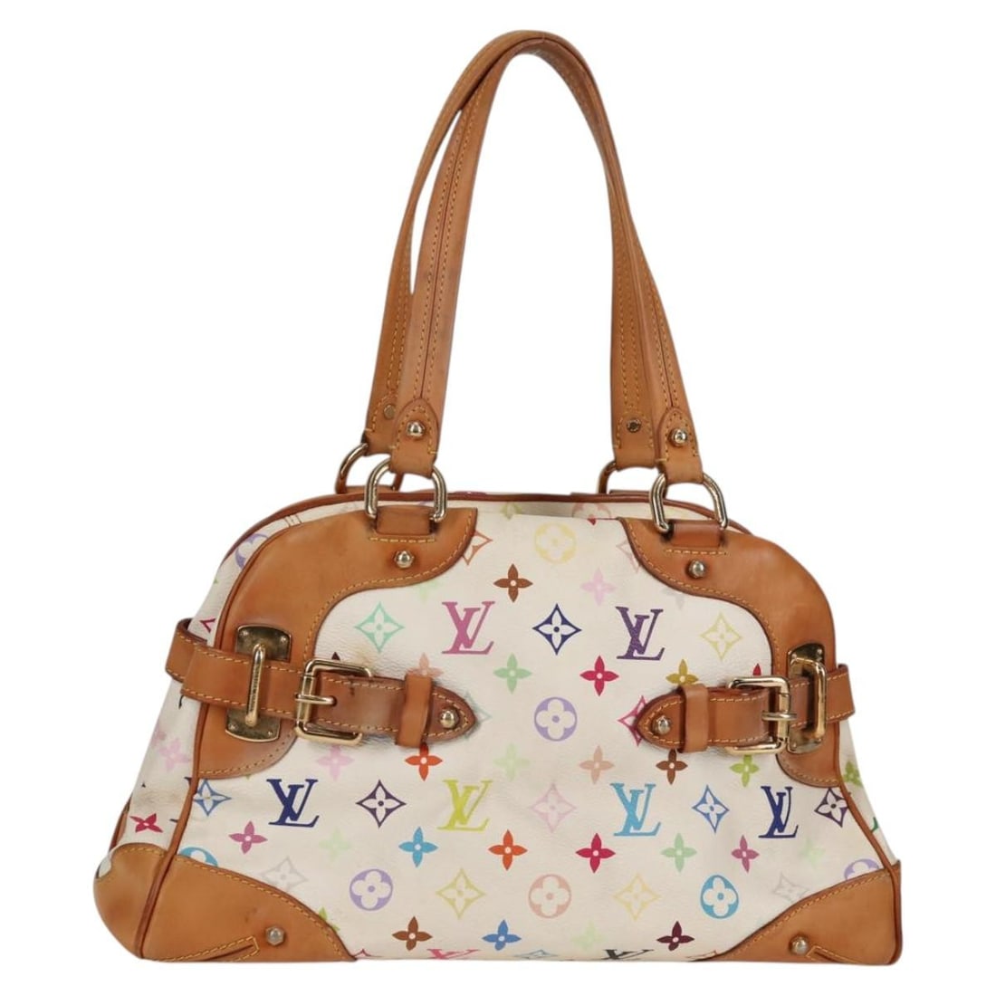 Louis Vuitton Claudia M40193 White Monogram Multicolor Handbag (1 of 18)