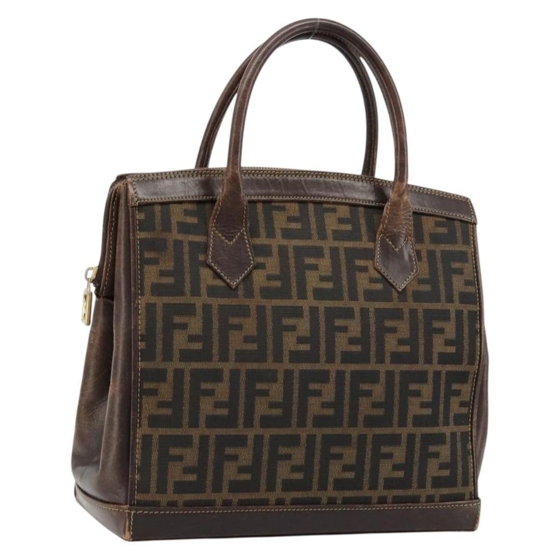 Fendi Zucca Canvas Black Brown Women Handbag Italy: Fendi Zucca Canvas Black Brown Women Handbag Italy This FENDI Zucca Canvas Hand Bag features the iconic black and brown Zucca canvas exterior. Designed for women, it offers a spacious interior and a c