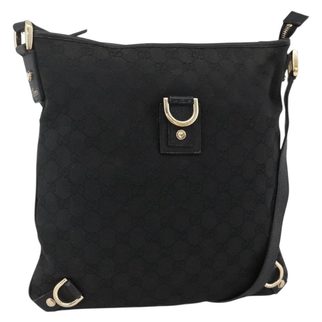 Gucci 131326 GG Canvas Shoulder Bag in Black and Gold: Gucci 131326 GG Canvas Shoulder Bag in Black and Gold Gucci Abbey shoulder bag in black and gold GG canvas. This women's shoulder bag is made in Italy and features an adjustable shoulder drop. It is a