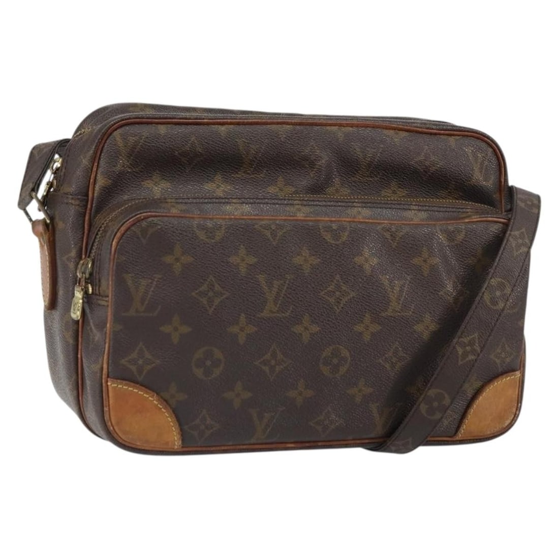 Louis Vuitton Nile Monogram Canvas Shoulder Bag M45244 France: Louis Vuitton Nile Monogram Canvas Shoulder Bag M45244 France This is a Louis Vuitton Monogram Nile Shoulder Bag, model M45244. Crafted from signature monogram canvas, this bag features an adjustable 