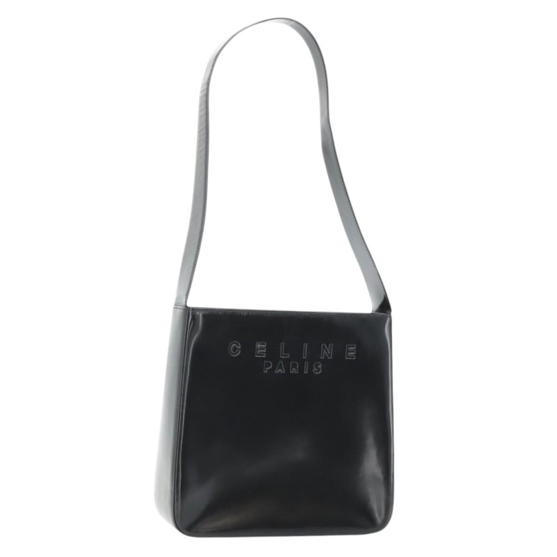 CELINE patent leather shoulder bag black gold Italy: CELINE patent leather shoulder bag black gold Italy CELINE shoulder bag in black patent leather with gold-tone exterior details. Made in Italy, this women's bag features a shoulder strap drop of appro