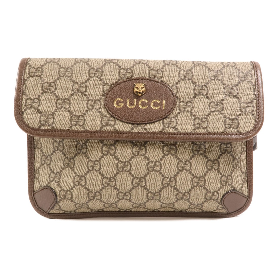 GUCCI Neo Vintage GG Supreme Waist Bag 493930 Brown Coated Canvas: GUCCI Neo Vintage GG Supreme Waist Bag 493930 Brown Coated Canvas Gucci Neo Vintage GG Supreme waist bag in brown PVC coated canvas. This women's waist bag/body bag features a magnetic pocket and incl