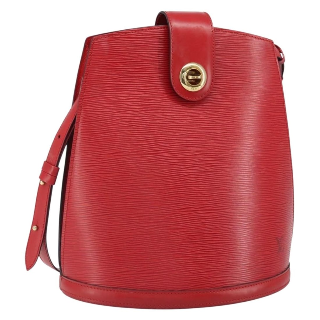 Red Epi Leather Cluny Shoulder Bag by Louis Vuitton M52257 France: Red Epi Leather Cluny Shoulder Bag by Louis Vuitton M52257 France This is a Louis Vuitton Cluny shoulder bag from the Epi collection in red, crafted from durable Epi leather. The bag features a classi