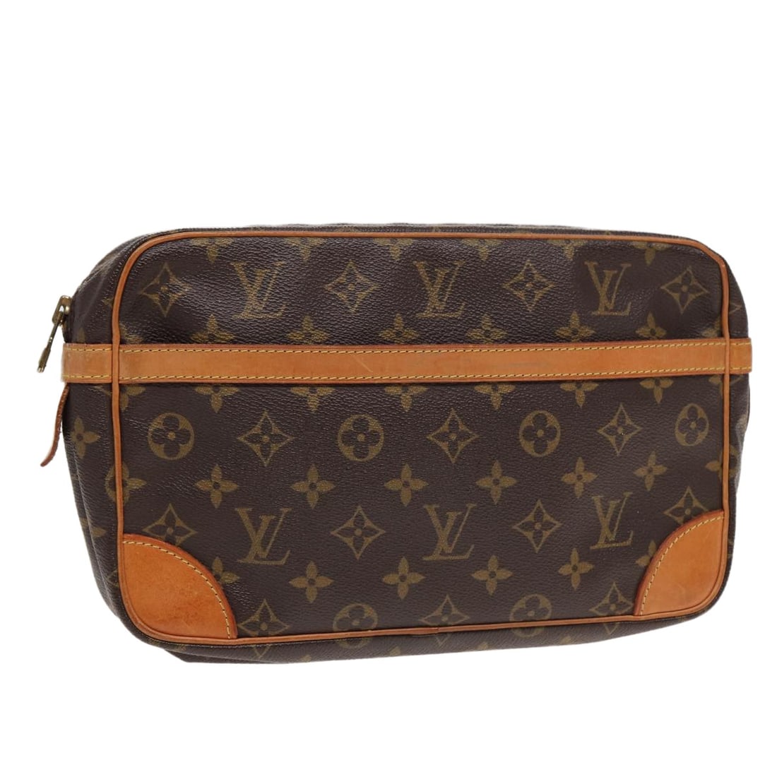 Louis Vuitton Compiegne 28 Monogram Canvas Clutch Bag M51845: Louis Vuitton Compiegne 28 Monogram Canvas Clutch Bag M51845 Louis Vuitton Monogram Compiegne 28 clutch bag in Monogram canvas, made in France. This women's clutch shows heavy use with loss of shape, 