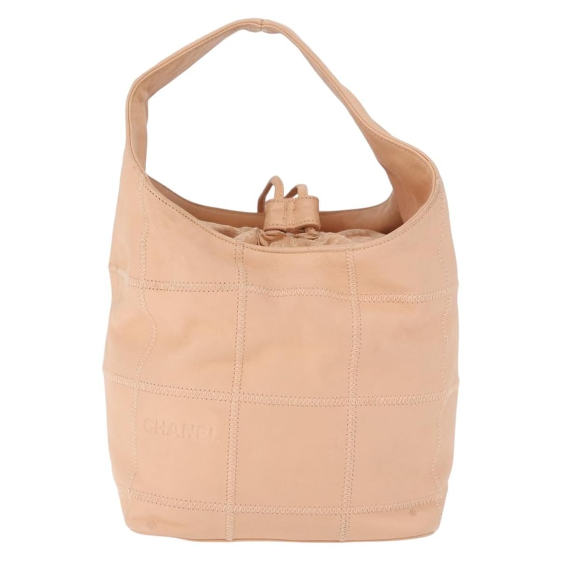 Chanel Pink Leather Tassel Hobo Bag Square Stitch: Chanel Pink Leather Tassel Hobo Bag Square Stitch This Chanel Square Stitch Tassel Hobo features a distinctive quilted leather design in pink. The bag is crafted from leather and includes a tassel det