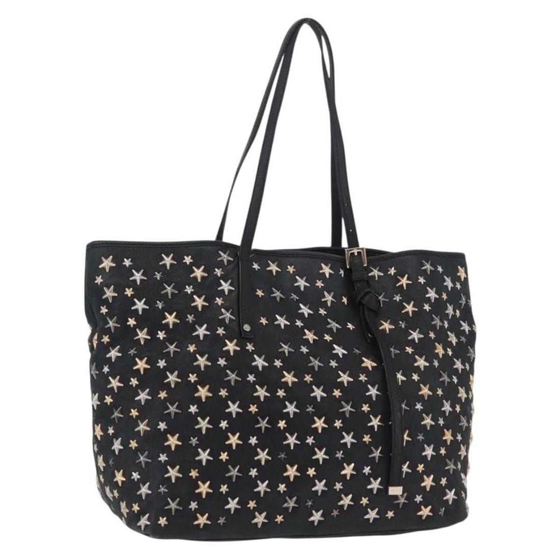 Jimmy Choo Black Leather Tote Bag Gold Tone Italy: Jimmy Choo Black Leather Tote Bag Gold Tone Italy Authentic Jimmy Choo tote bag in black and gold leather. This women's tote is made in Italy and features a spacious everyday silhouette. Please note t