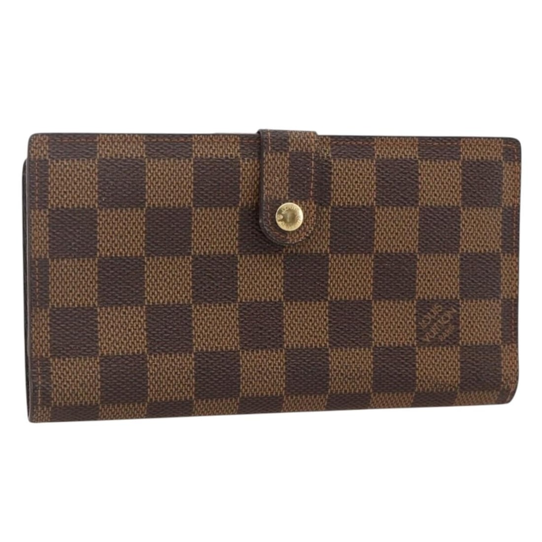 Louis Vuitton Damier Ebene canvas wallet T61219: Louis Vuitton Damier Ebene canvas wallet T61219 This is a Louis Vuitton Damier Ebene Continental Clutch Wallet, model T61219. Crafted from Damier Ebene canvas, this women's wallet features a compact d
