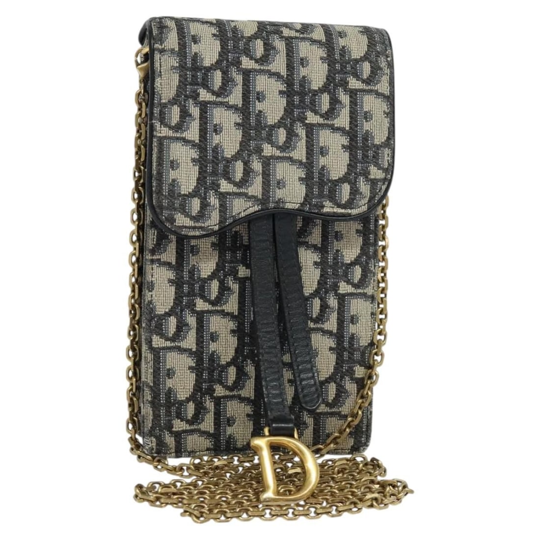 Christian Dior Oblique Trotter Canvas Shoulder Bag Navy: Christian Dior Oblique Trotter Canvas Shoulder Bag Navy Authentic Christian Dior Oblique Chain Trotter canvas shoulder bag in navy. This women's shoulder bag is made in Italy and includes only the ite