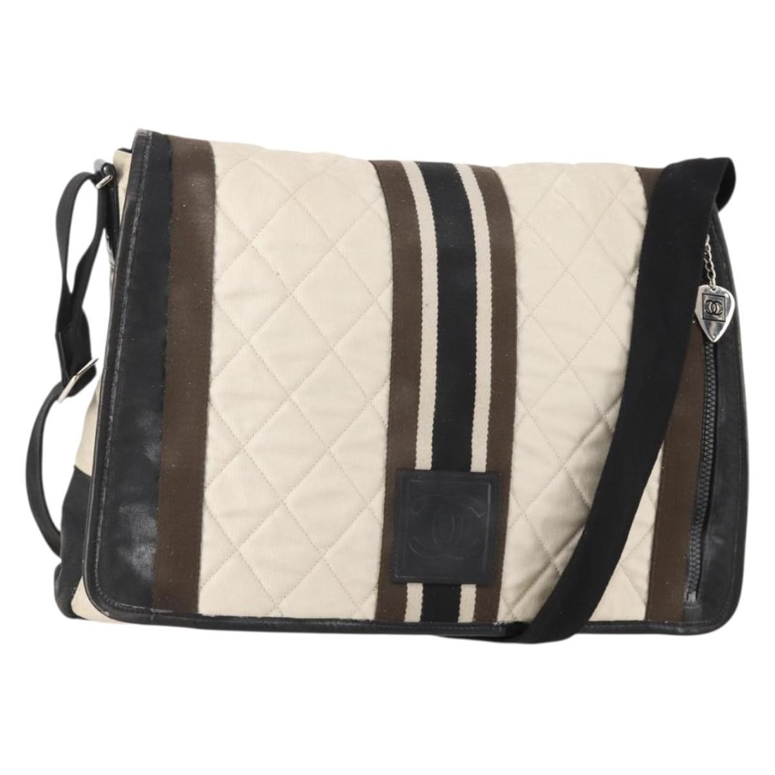 CHANEL Sports Line Canvas Shoulder Bag White Silver: CHANEL Sports Line Canvas Shoulder Bag White Silver CHANEL Sports Line shoulder bag in white and silver canvas, designed for women and made in Italy. This shoulder bag is offered without the original 