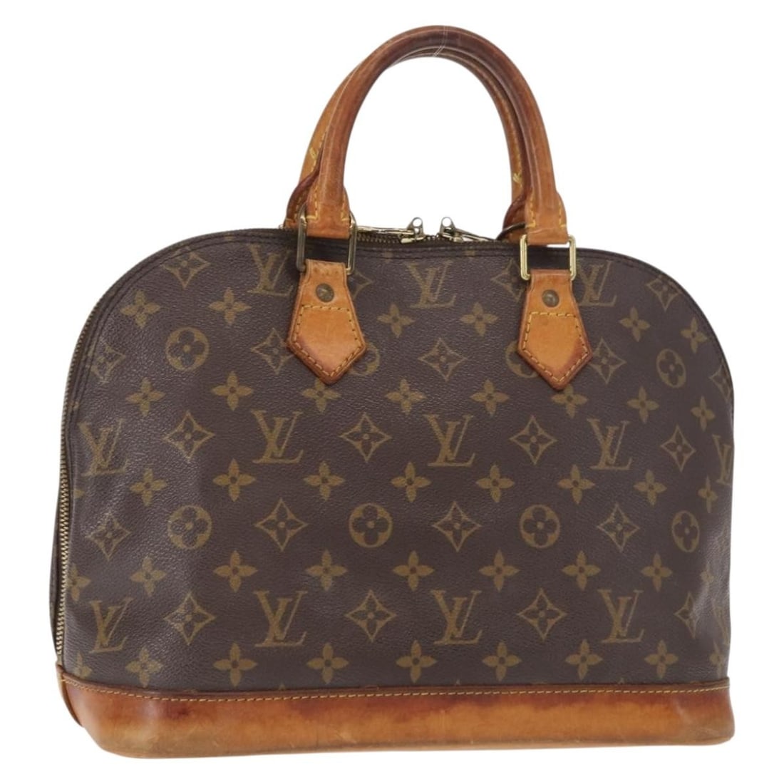 Louis Vuitton Alma Monogram Canvas Handbag M51130 France: Louis Vuitton Alma Monogram Canvas Handbag M51130 France This Louis Vuitton Monogram Alma handbag is crafted from monogram canvas with leather trim. Made in France, it features a structured silhouette