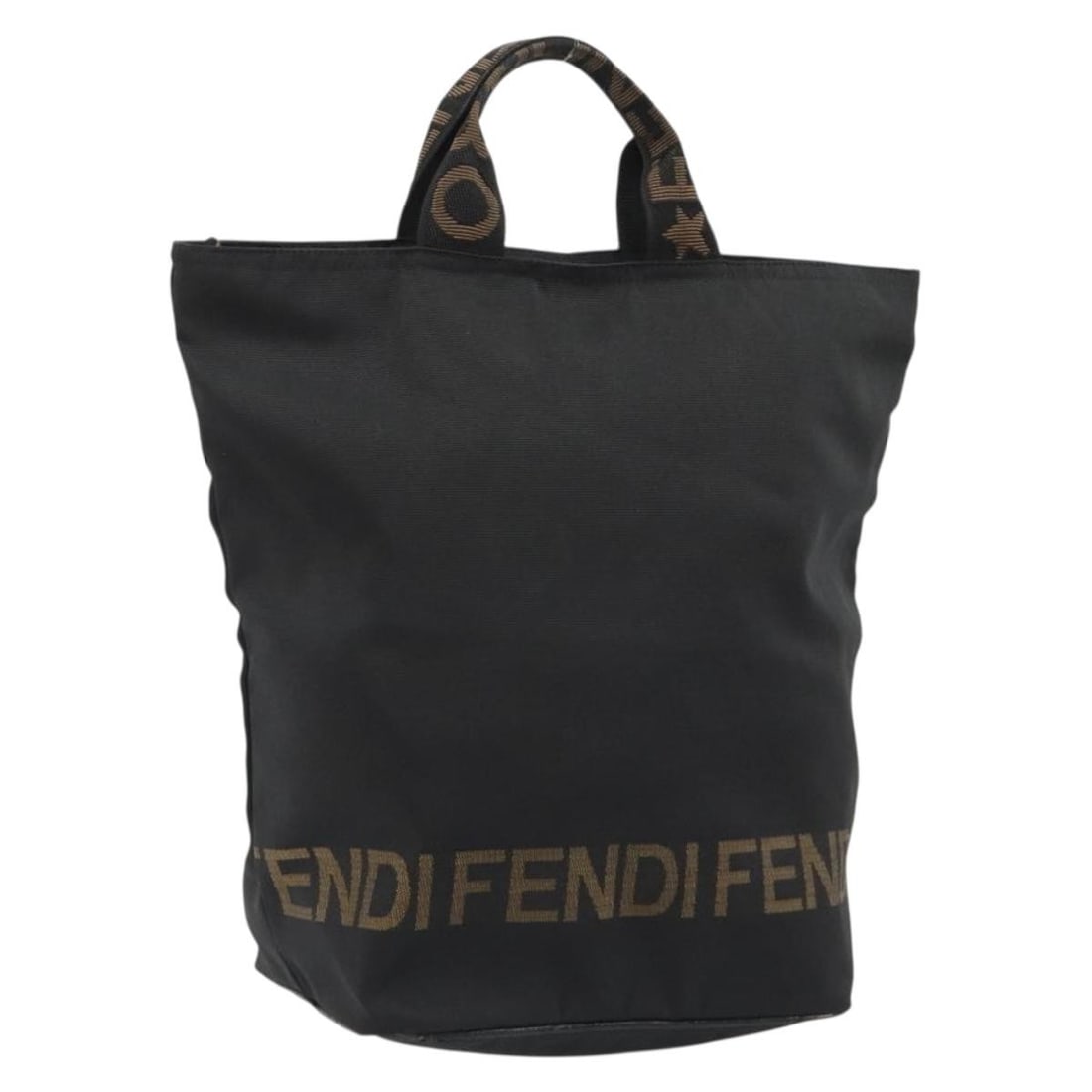Black Gold Canvas Hand Bag FENDI Made in Italy: Black Gold Canvas Hand Bag FENDI Made in Italy Fendi hand bag in black and gold canvas, made in Italy. This pre-owned bag has a hand bag style and comes with the item shown only; no box or dust bag is