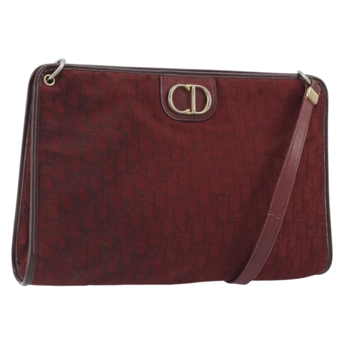 Christian Dior red gold Trotter canvas shoulder bag France: Christian Dior red gold Trotter canvas shoulder bag France Authentic Christian Dior shoulder bag in red and gold Trotter canvas, made in France. This women's bag is offered without the original box or