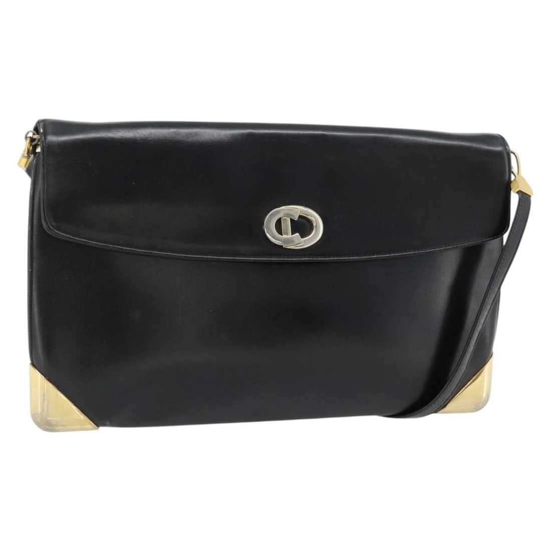 Christian Dior Black Leather Shoulder Bag Gold Tone Hardware: Christian Dior Black Leather Shoulder Bag Gold Tone Hardware Authentic Christian Dior shoulder bag in black leather with gold-tone accents. This women's bag is made in Italy and includes only the item