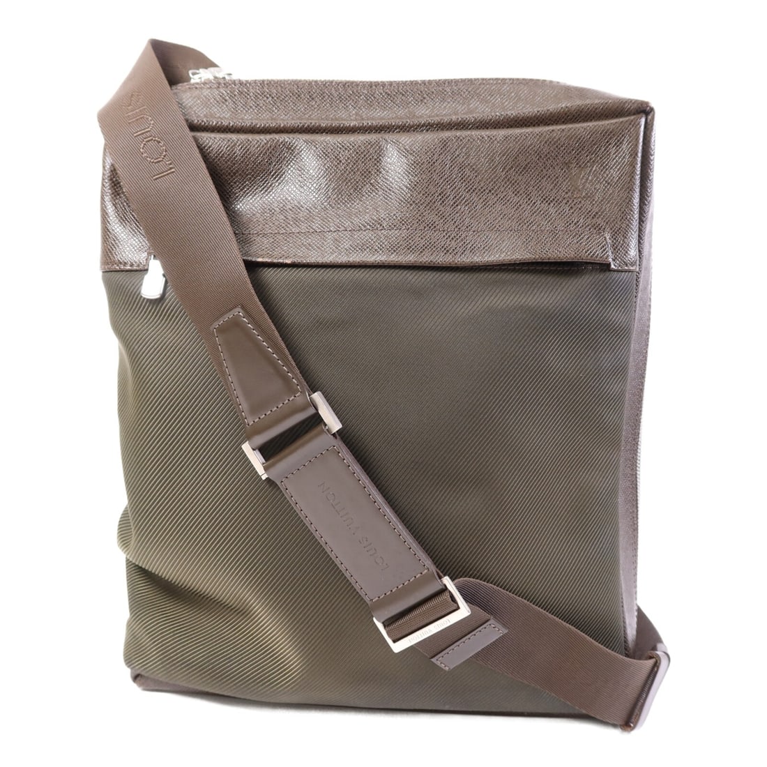Louis Vuitton Beluga M30918 mens shoulder bag Taiga canvas brown green (1 of 16)
