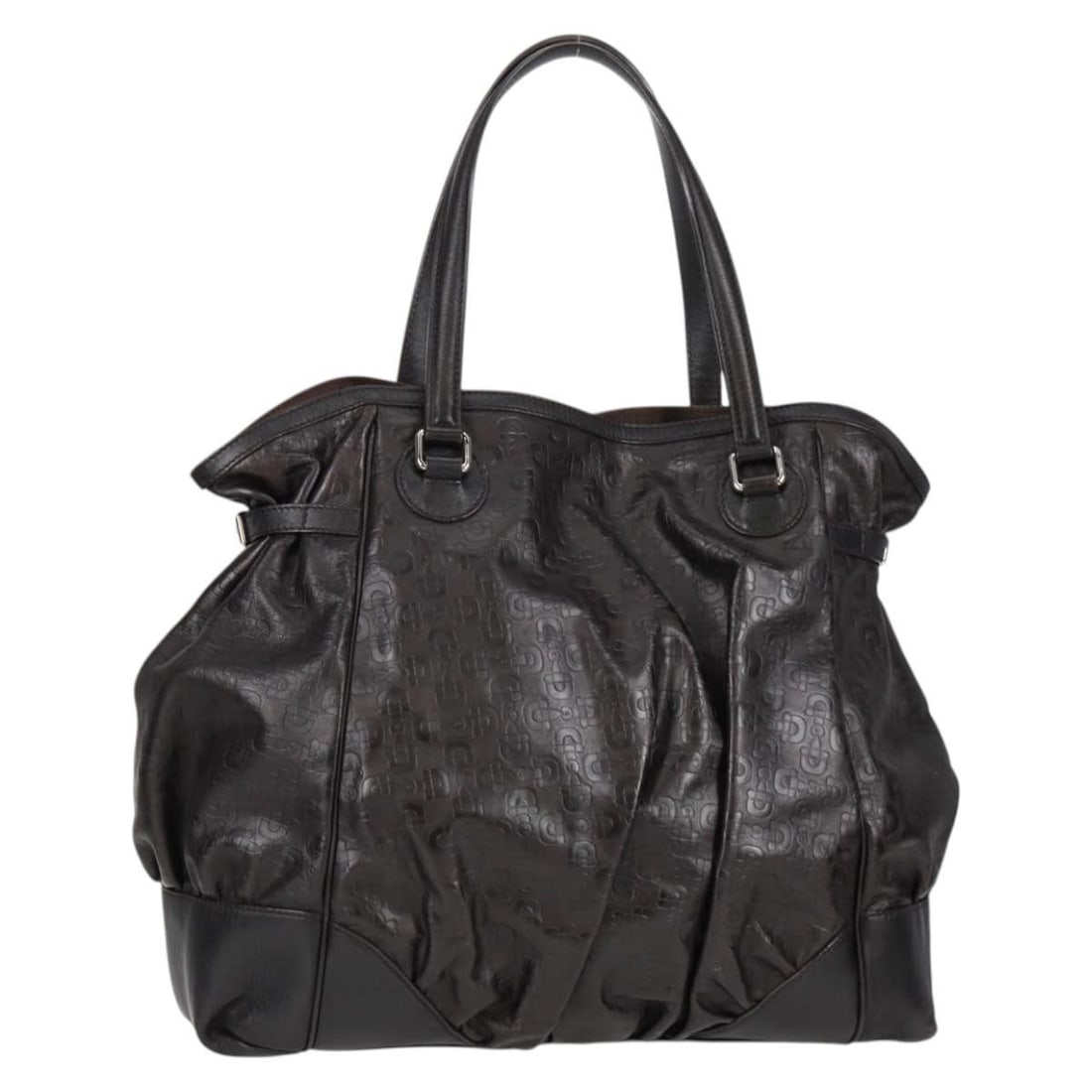 GUCCI 257290 Black Leather Shoulder Bag Silver Tone: GUCCI 257290 Black Leather Shoulder Bag Silver Tone Gucci shoulder bag in black leather with silver-tone detailing. Made in Italy, this women's bag is offered without the original box or dust bag; onl