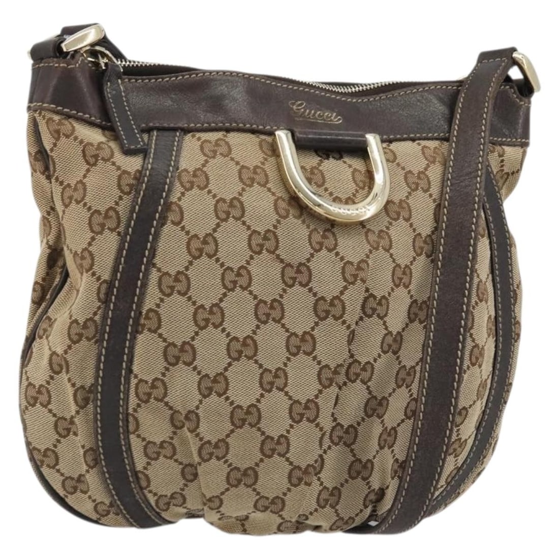 Gucci 203257 GG Canvas Shoulder Bag Beige Gold: Gucci 203257 GG Canvas Shoulder Bag Beige Gold Authentic Gucci shoulder bag in beige and gold GG canvas. This women's bag includes a dust bag and is made in Italy. Condition is heavily used, with visi