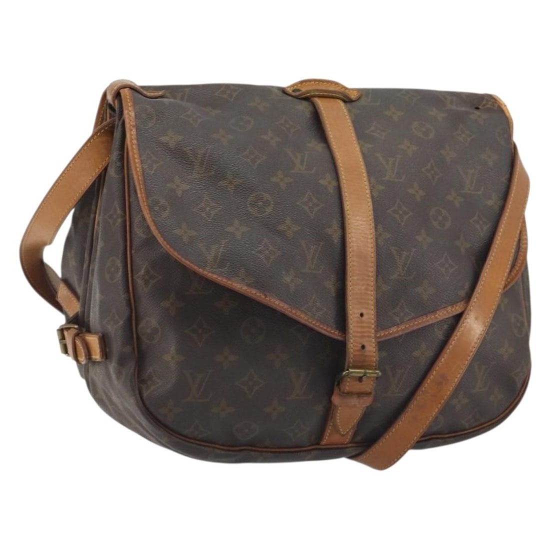 Louis Vuitton M42254 Saumur 35 Monogram Canvas Shoulder Bag: Louis Vuitton M42254 Saumur 35 Monogram Canvas Shoulder Bag Louis Vuitton Saumur 35 shoulder bag in Monogram canvas, made in France. This women's bag includes the item shown only; item box and dust ba