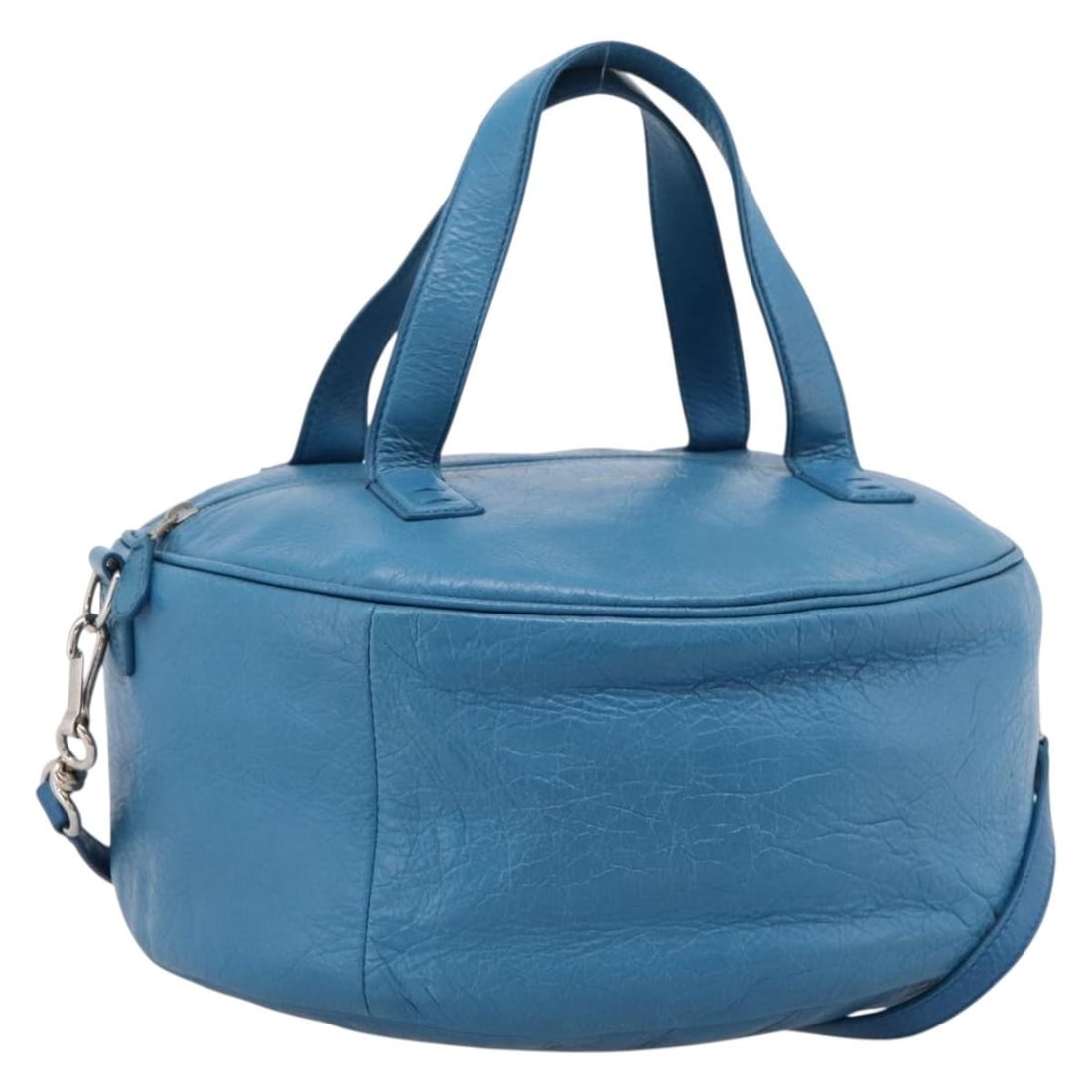BALENCIAGA 466844 Air Hobo leather 2way handbag blue silver: BALENCIAGA 466844 Air Hobo leather 2way handbag blue silver Balenciaga Air Hobo 2-way handbag in blue and silver leather with a top handle and removable shoulder strap. Made in Italy, this women's han