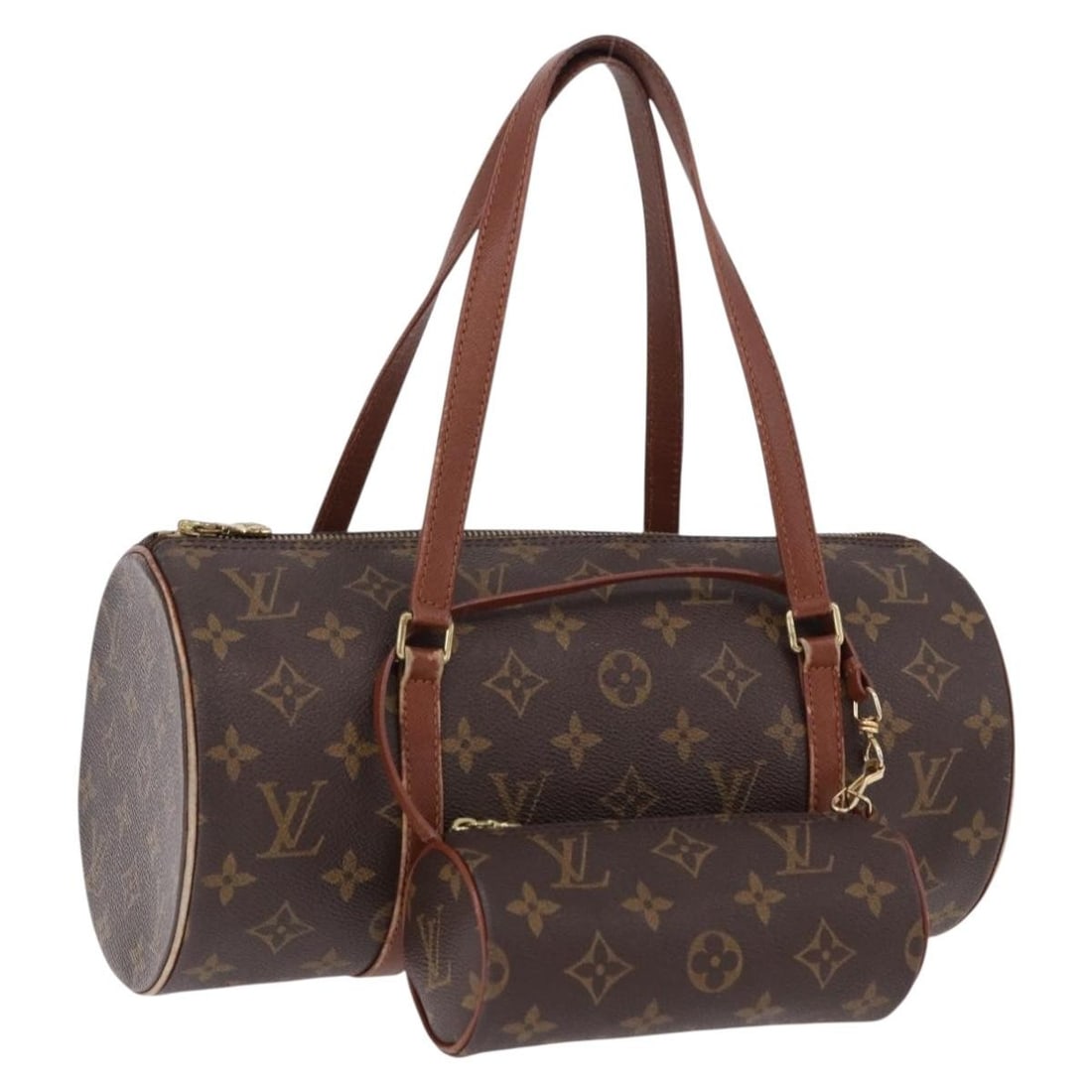 Louis Vuitton Papillon 30 Monogram Canvas Handbag with Pouch M51365: Louis Vuitton Papillon 30 Monogram Canvas Handbag with Pouch M51365 Louis Vuitton Monogram Papillon 30 handbag in Monogram canvas with a pouch. Made in France, this women's handbag shows heavy use wit