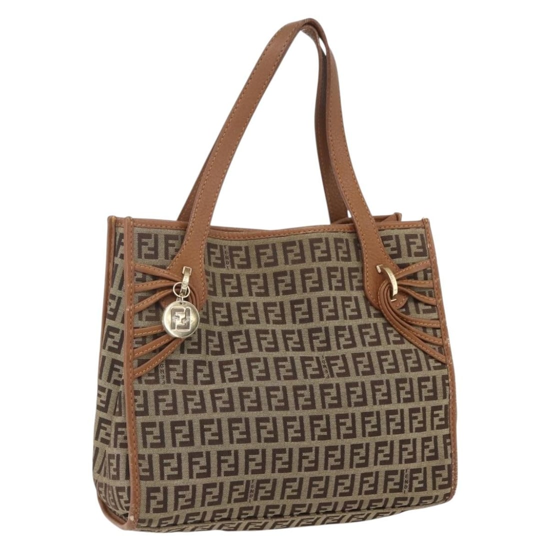 FENDI Zucchino Canvas Tote Beige Gold Womens Handbag: FENDI Zucchino Canvas Tote Beige Gold Womens Handbag FENDI tote bag in Zucchino Canvas with a beige and gold colorway, made in Italy. Designed for women, this bag measures approximately 23 cm wide, 21