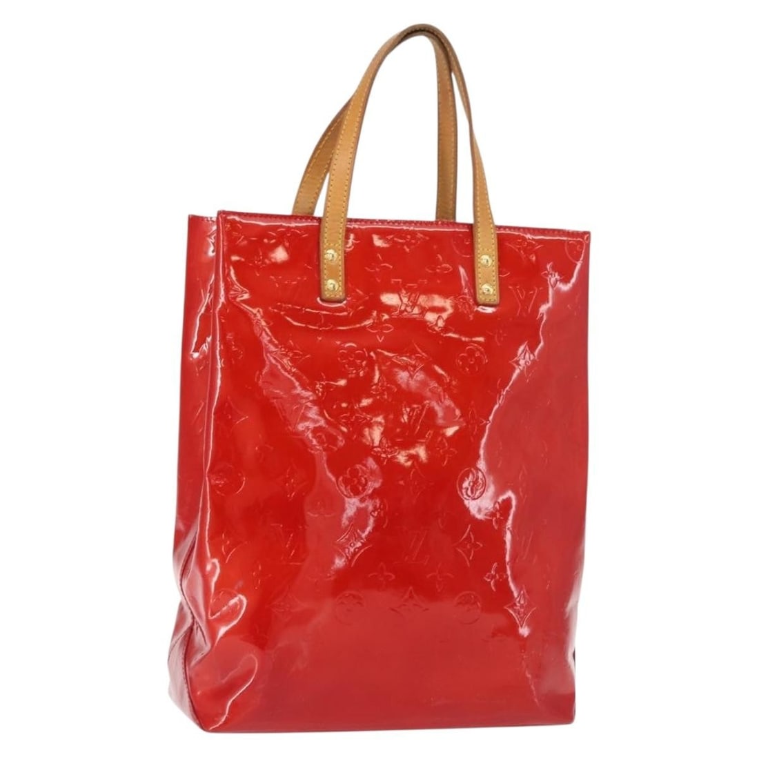 Louis Vuitton Reade MM Monogram Vernis patent leather handbag red M91086: Louis Vuitton Reade MM Monogram Vernis patent leather handbag red M91086 Louis Vuitton Monogram Vernis Reade MM handbag in red rouge patent leather, made in France. This women's handbag is offered wit