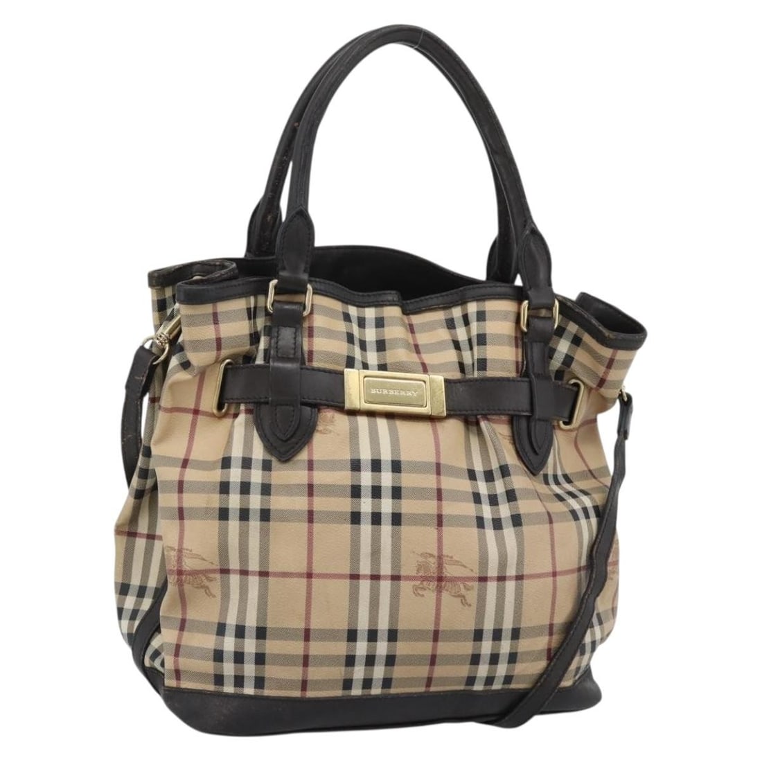 Burberry Nova Check PVC Leather 2way Tote Shoulder Bag Beige Gold: Burberry Nova Check PVC Leather 2way Tote Shoulder Bag Beige Gold Burberry Nova Check tote bag in beige/gold PVC leather, made in Italy. This 2way women's tote includes a shoulder strap and features a