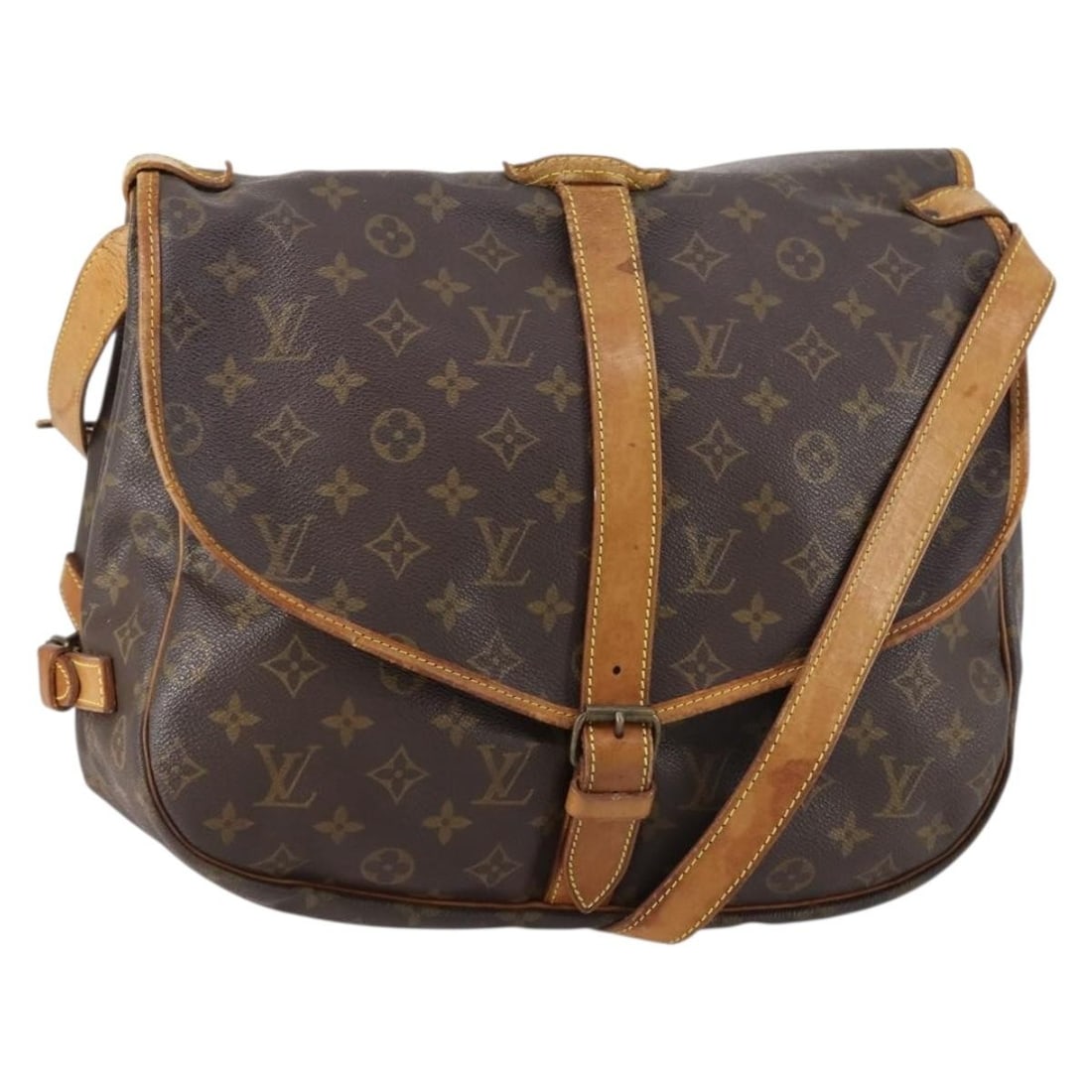 Louis Vuitton Saumur 35 Monogram Canvas Shoulder Bag M42254: Louis Vuitton Saumur 35 Monogram Canvas Shoulder Bag M42254 Louis Vuitton Saumur 35 shoulder bag in Monogram canvas, made in France. This women's bag features the classic Monogram exterior and an adju